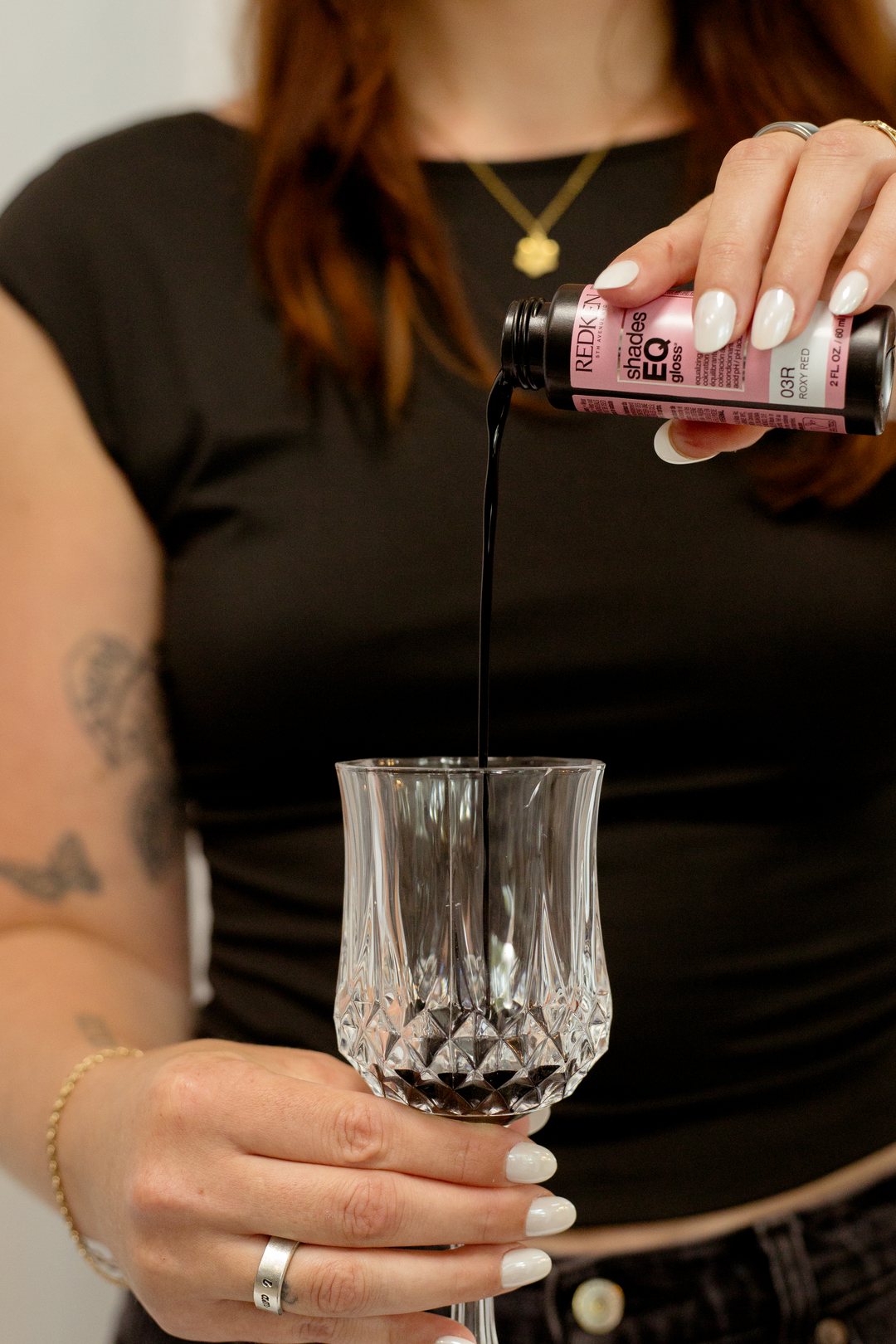 Mixing custom color at Salon in the Tower