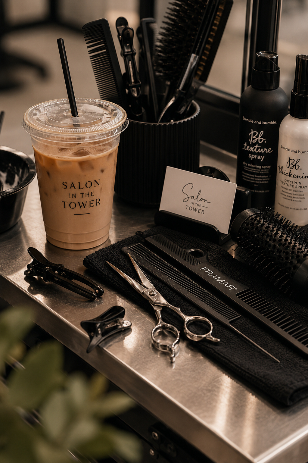 Styling station at Salon in the Tower
